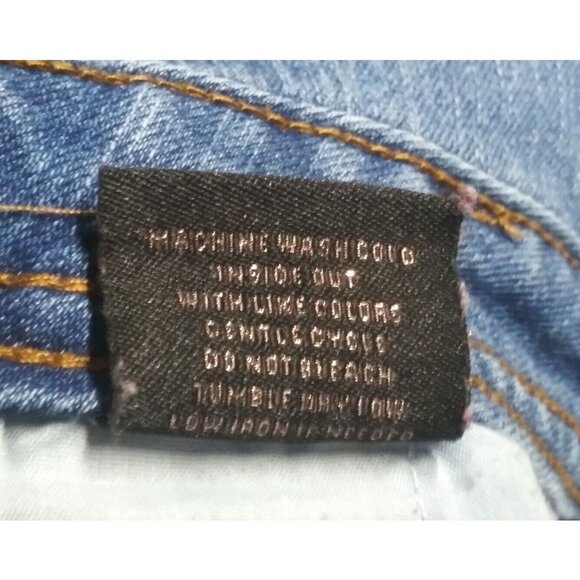 TINSELTOWN Bib Overalls Sz 9 W32 Denim Stretch wide leg Hipster Romper light blu - Picture 10 of 11